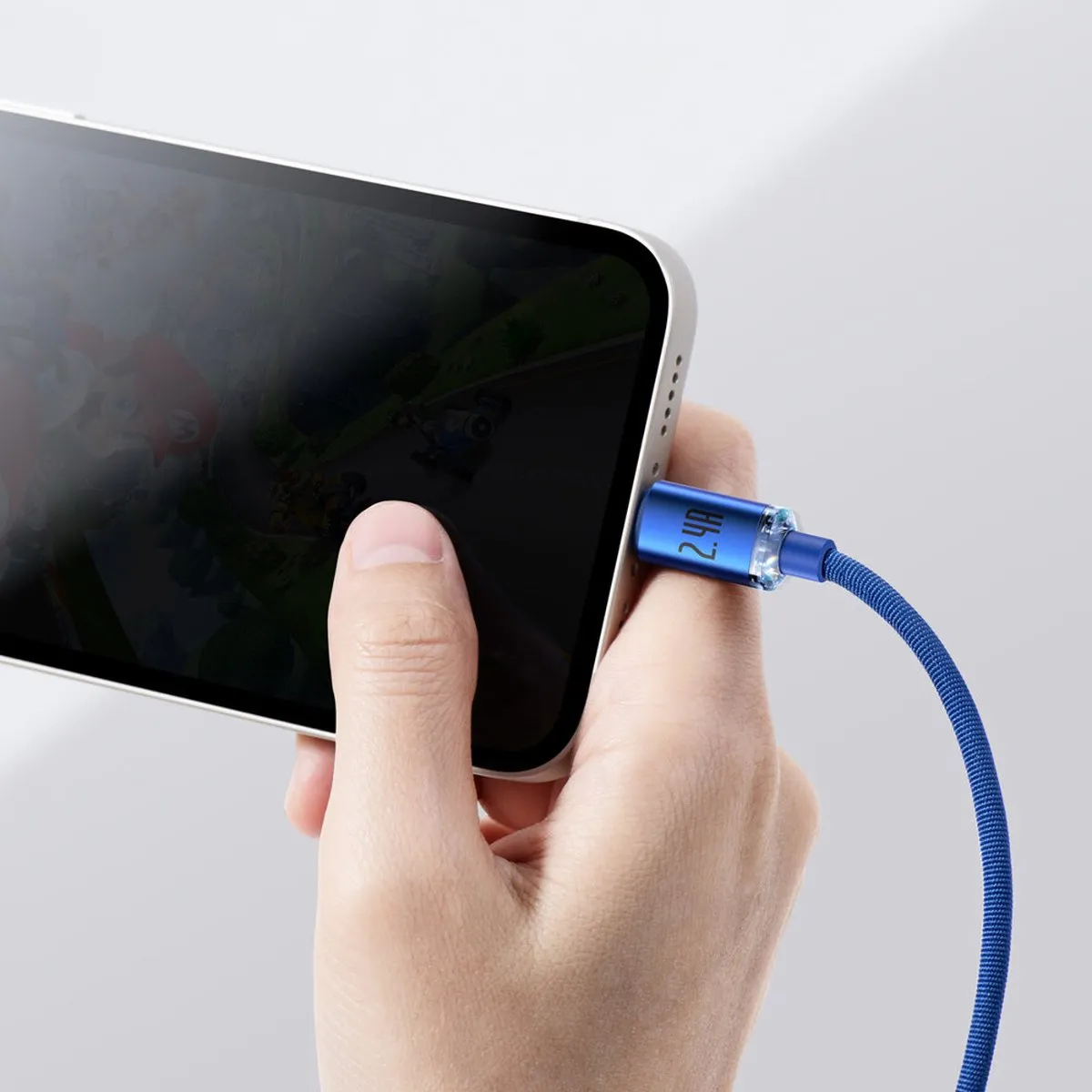 Baseus Crystal Shine Series USB-kabel Lightning - 2.4A 2m - Blauw