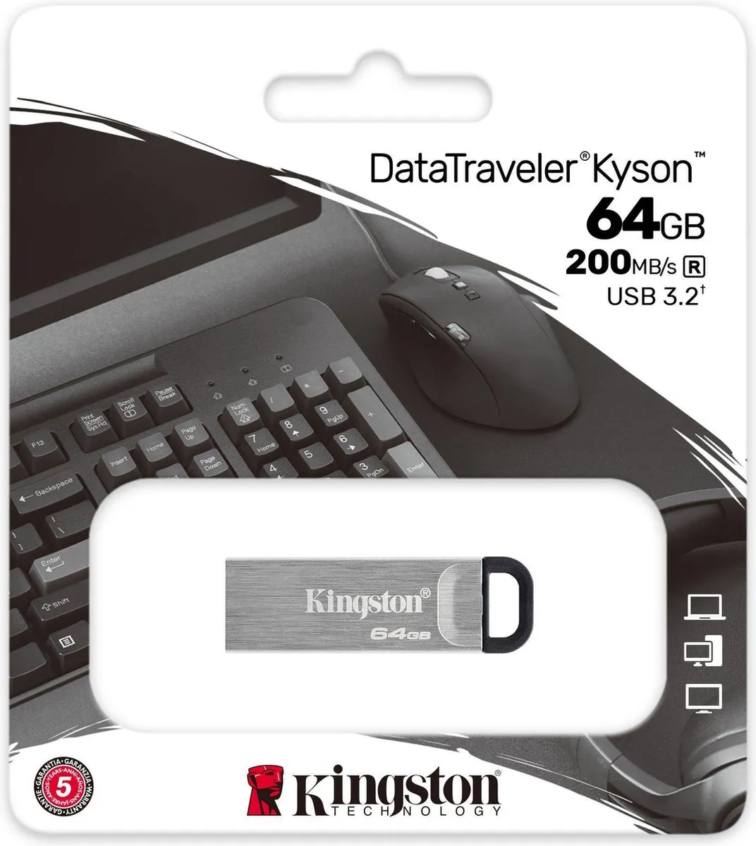 Kingston DataTraveler Kyson DTKN/64GB USB-Stick 64GB - Zilver