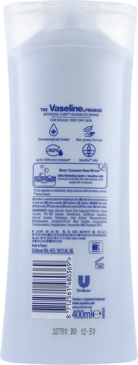 Vaseline Advanced Repair Bodylotion 400ml - 6 Stuks