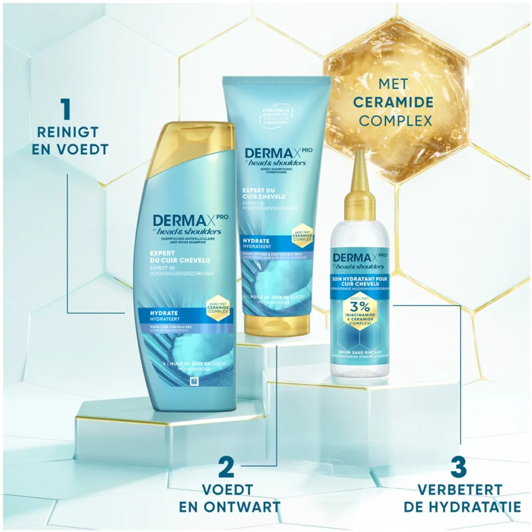 Head & Shoulders DermaXPro Hydraterende Anti-roos Shampoo Kokosolie - 6x250ml - afbeelding 6 van 6