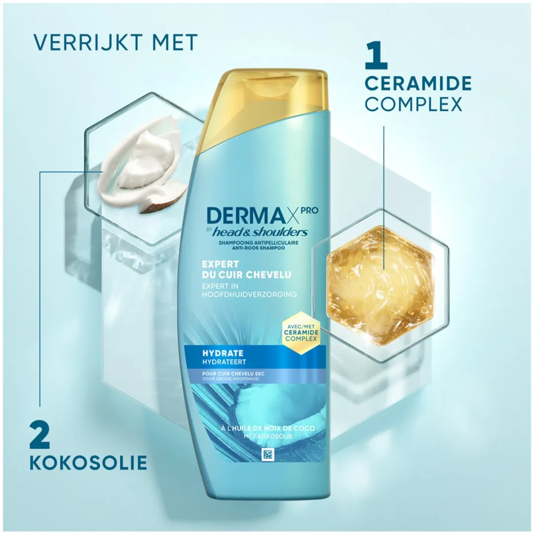 Head & Shoulders DermaXPro Hydraterende Anti-roos Shampoo Kokosolie - 6x250ml