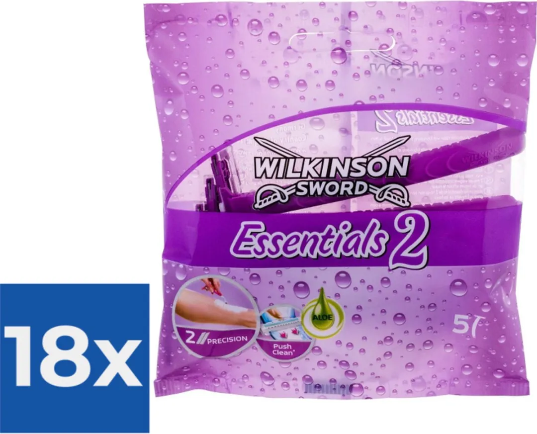Wilkinson Sword - Essentials 2 ( 5ks ) - Jednorázová dámská holítka - - Voordeelverpakking 18 stuks