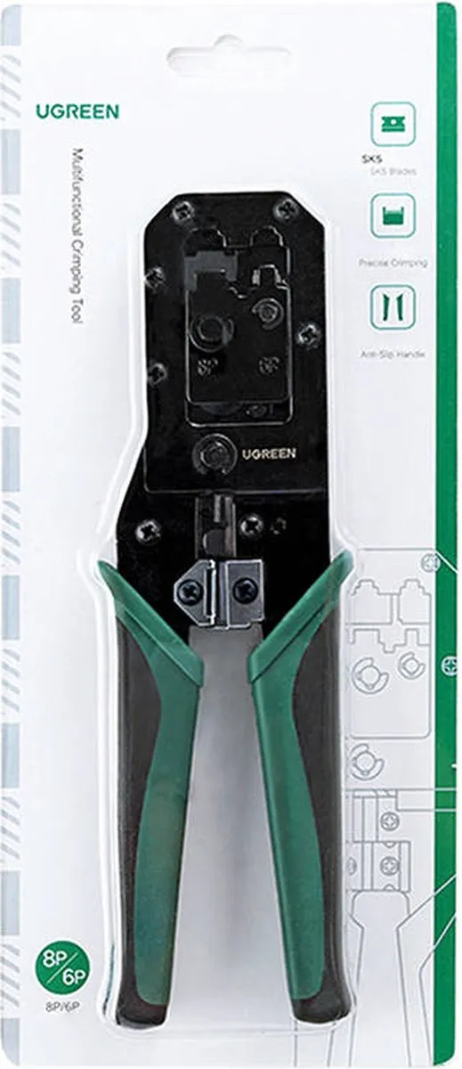 UGREEN NW136 Ethernet Krimptang - Zwart-Groen