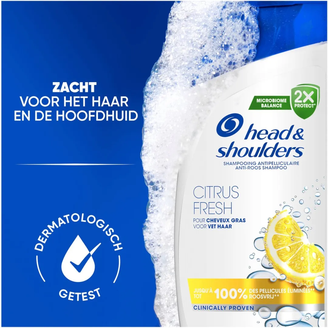 Head & Shoulders Citrus Fresh Anti-Roos Shampoo Vet Haar - 6x300ml - afbeelding 6 van 6