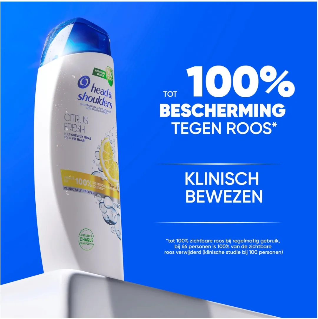 Head & Shoulders Citrus Fresh Anti-Roos Shampoo Vet Haar - 6x300ml