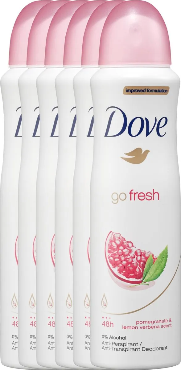 Dove Go Fresh Pomegranate & Lemon Verbena Deo Spray - 6x150ml