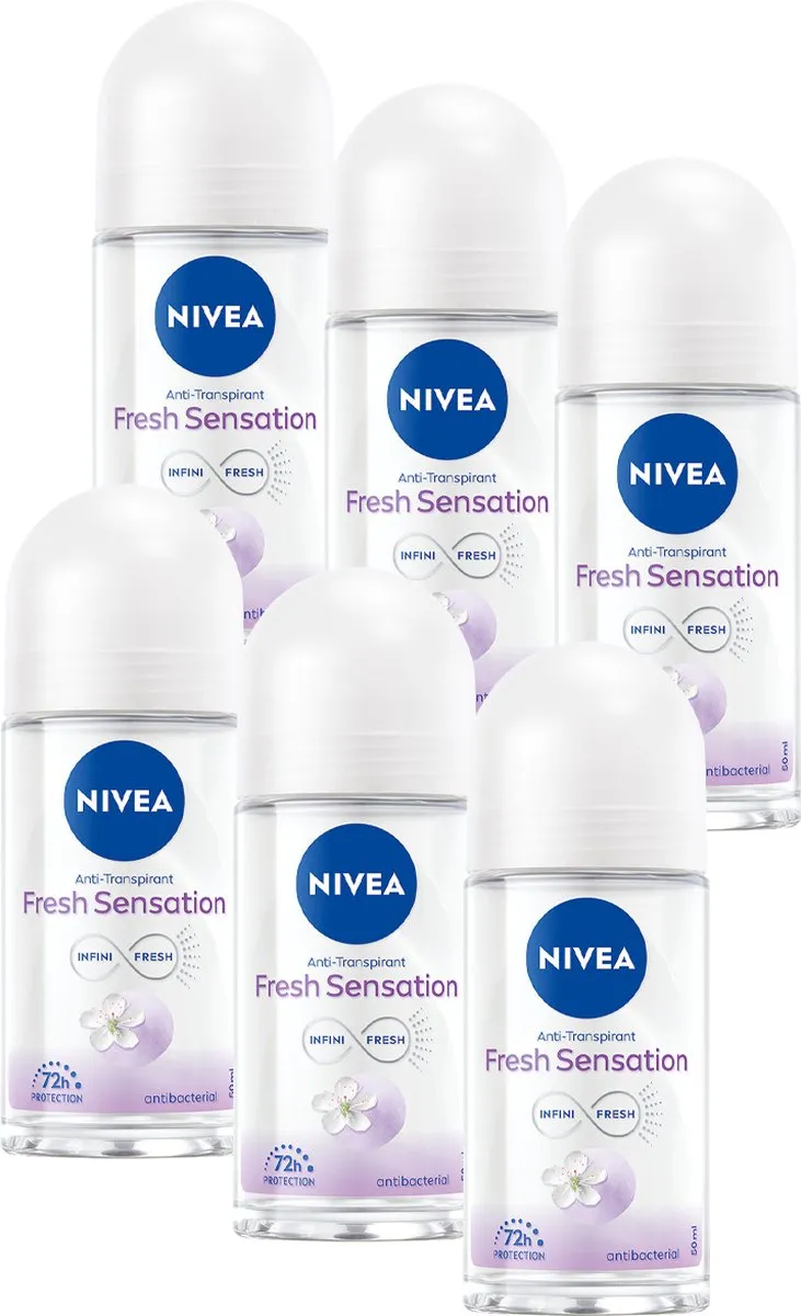 NIVEA Fresh Sensation Anti-transpirant Deo Roller 6x50ml