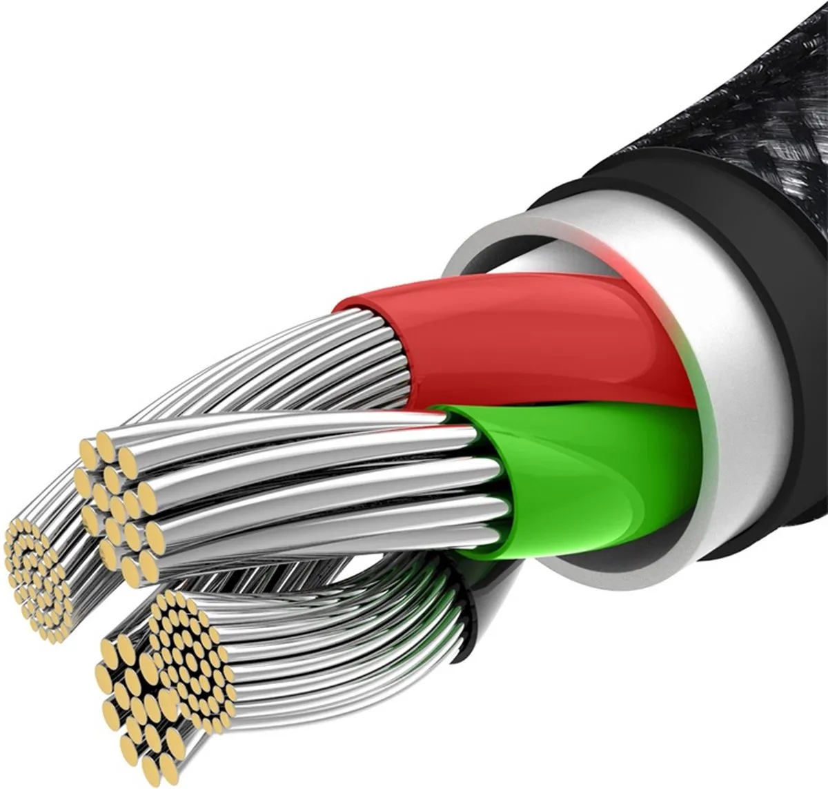 Baseus Tungsten CAMLTWJ-01 3in1 Kabel - USB-C/Lightning/microUSB 3.5A 1.5m - Zwart