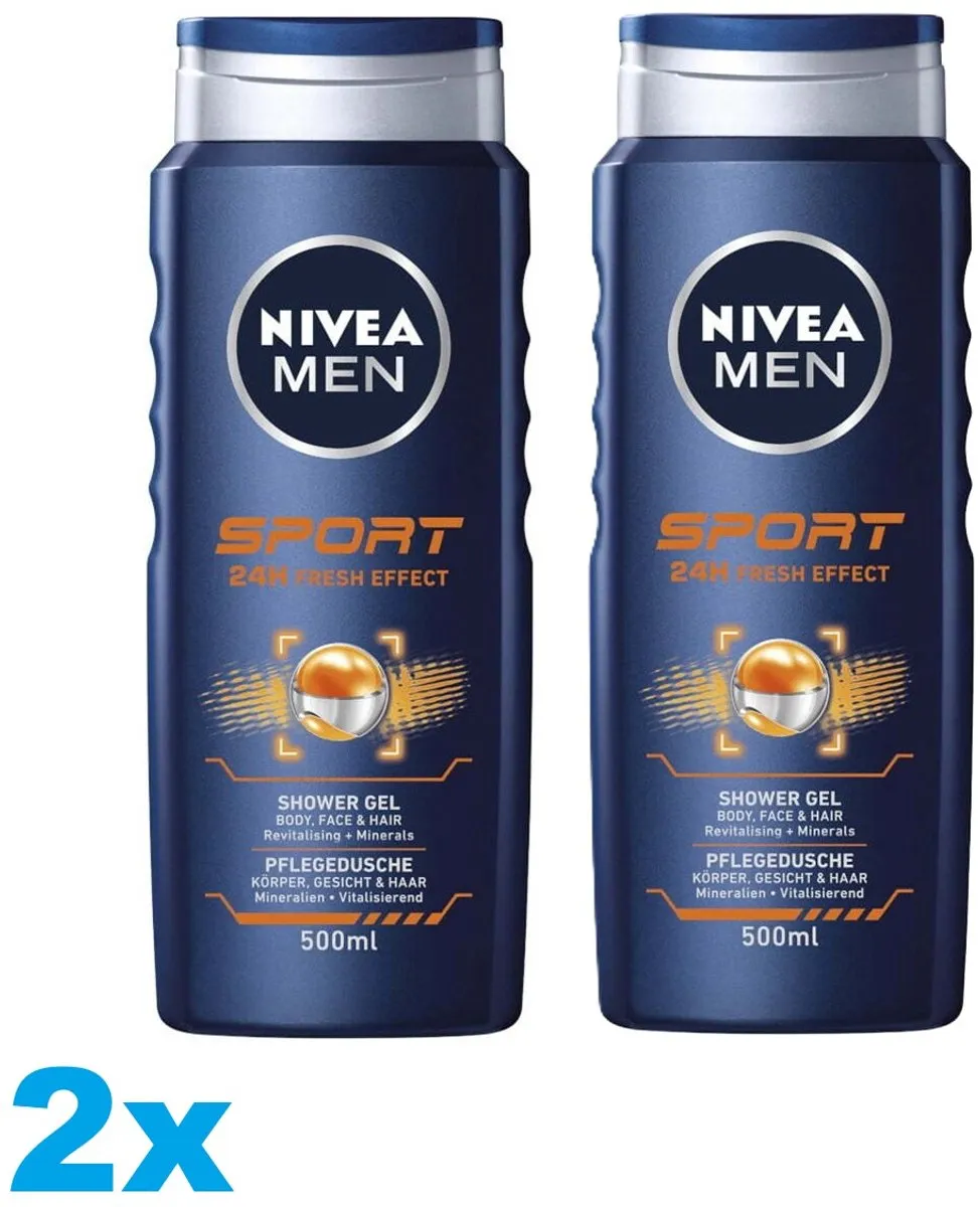 NIVEA MEN Sport Douchegel 1000ml - 2 Stuks