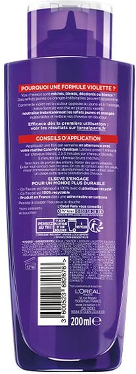 L'Oréal Paris Elvive Color-vive Violeta Shampoo 200ml - Vet haar