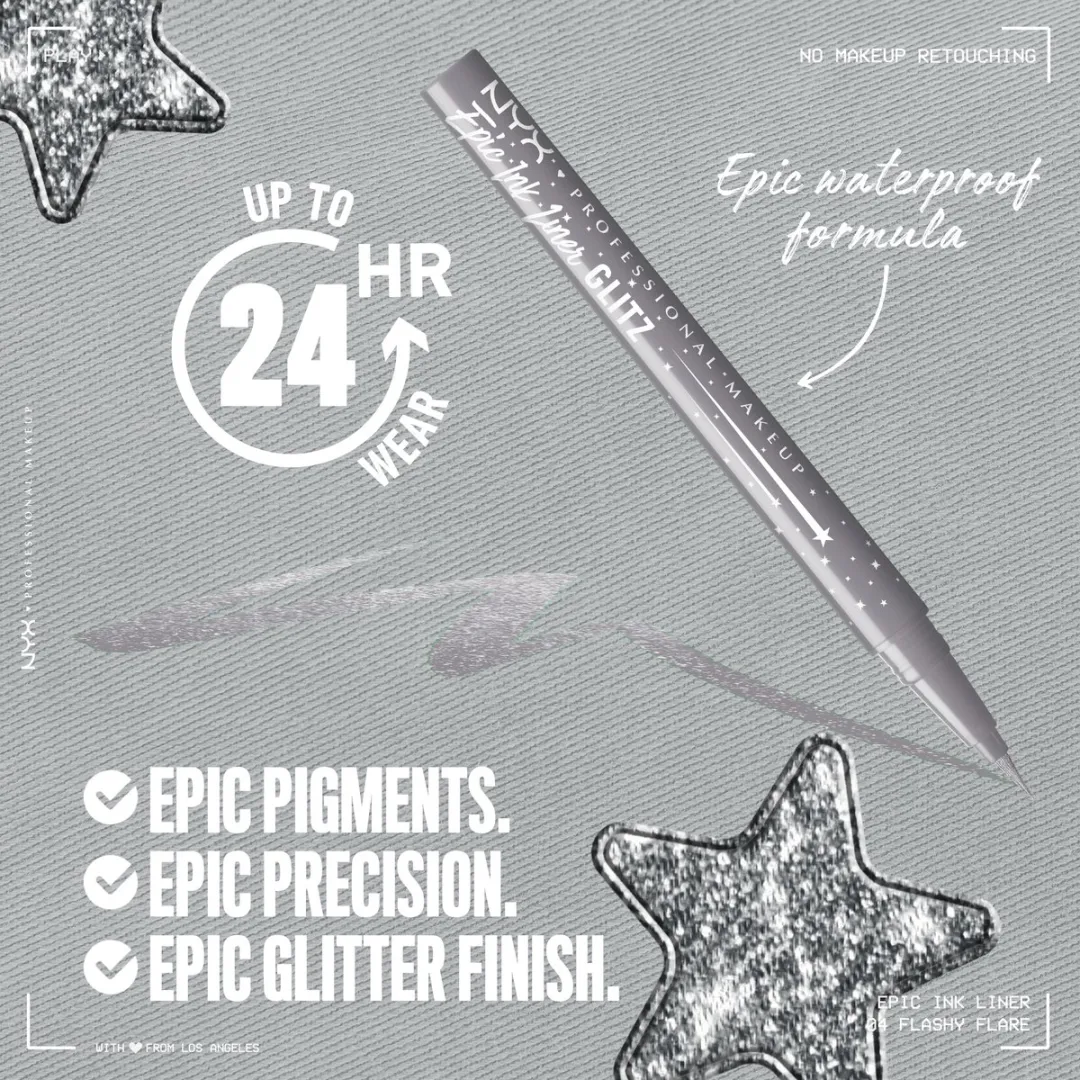 NYX Professional Makeup Epic Ink Liner Glitz Eyeliner 04 Flashy Flare - 1ml - afbeelding 6 van 6