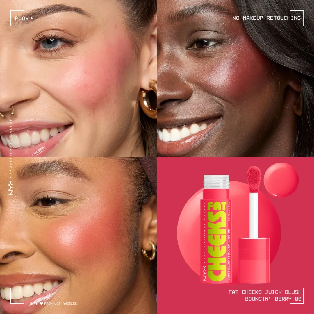 NYX Professional Makeup Fat Cheeks Bouncin' Berry Blush - 8ml