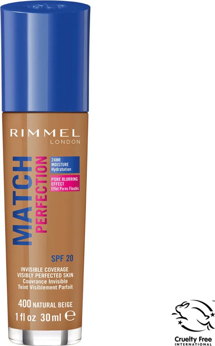 Rimmel London Match Perfection Foundation 400 Natural Beige - 30ml