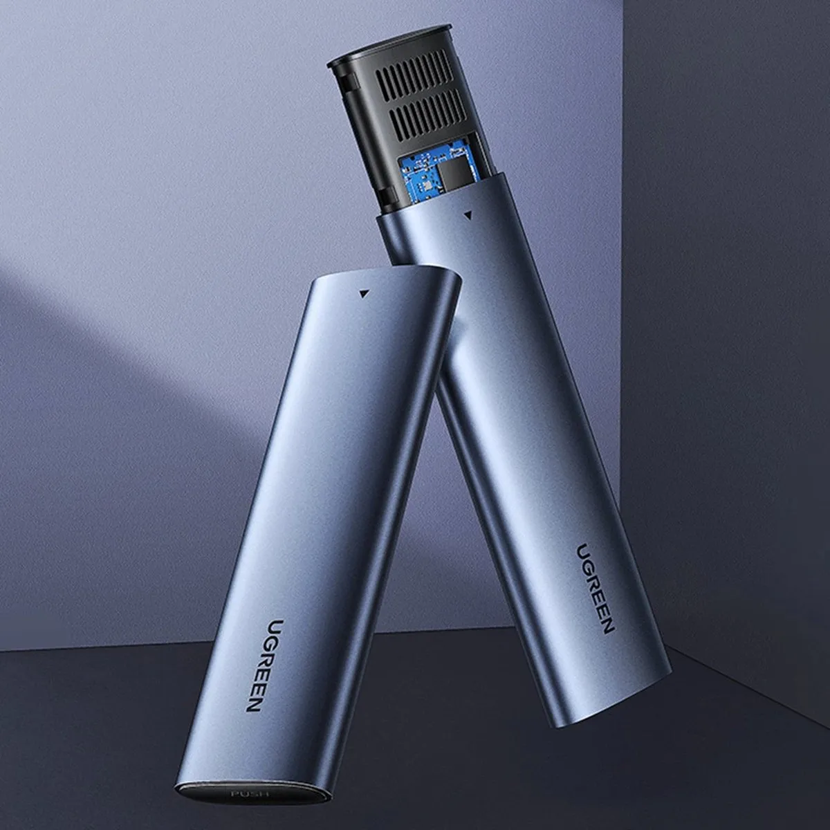 Ugreen M.2 B-Key SATA Behuizing 5Gbps - Grijs + USB-C Kabel - afbeelding 6 van 6