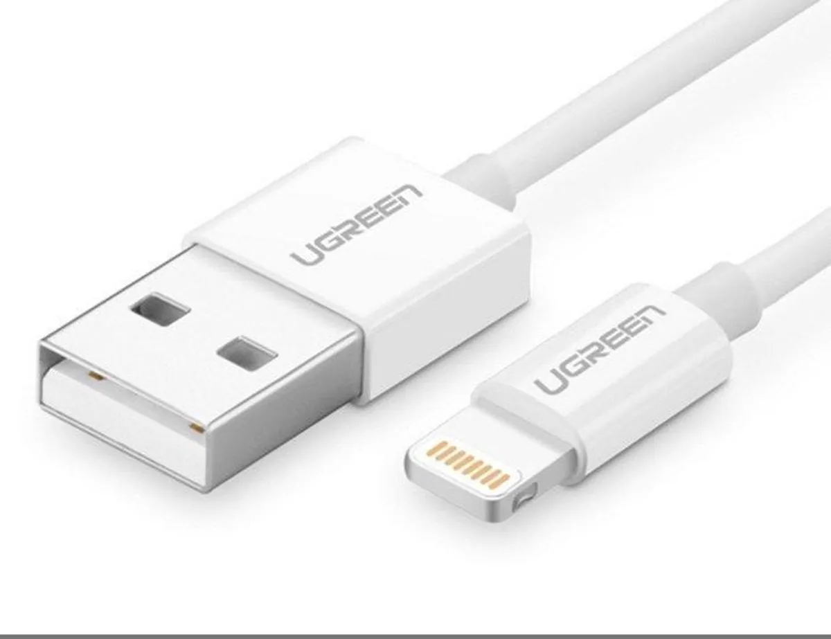 Ugreen USB Lightning MFI Kabel 1m 2,4A - Wit