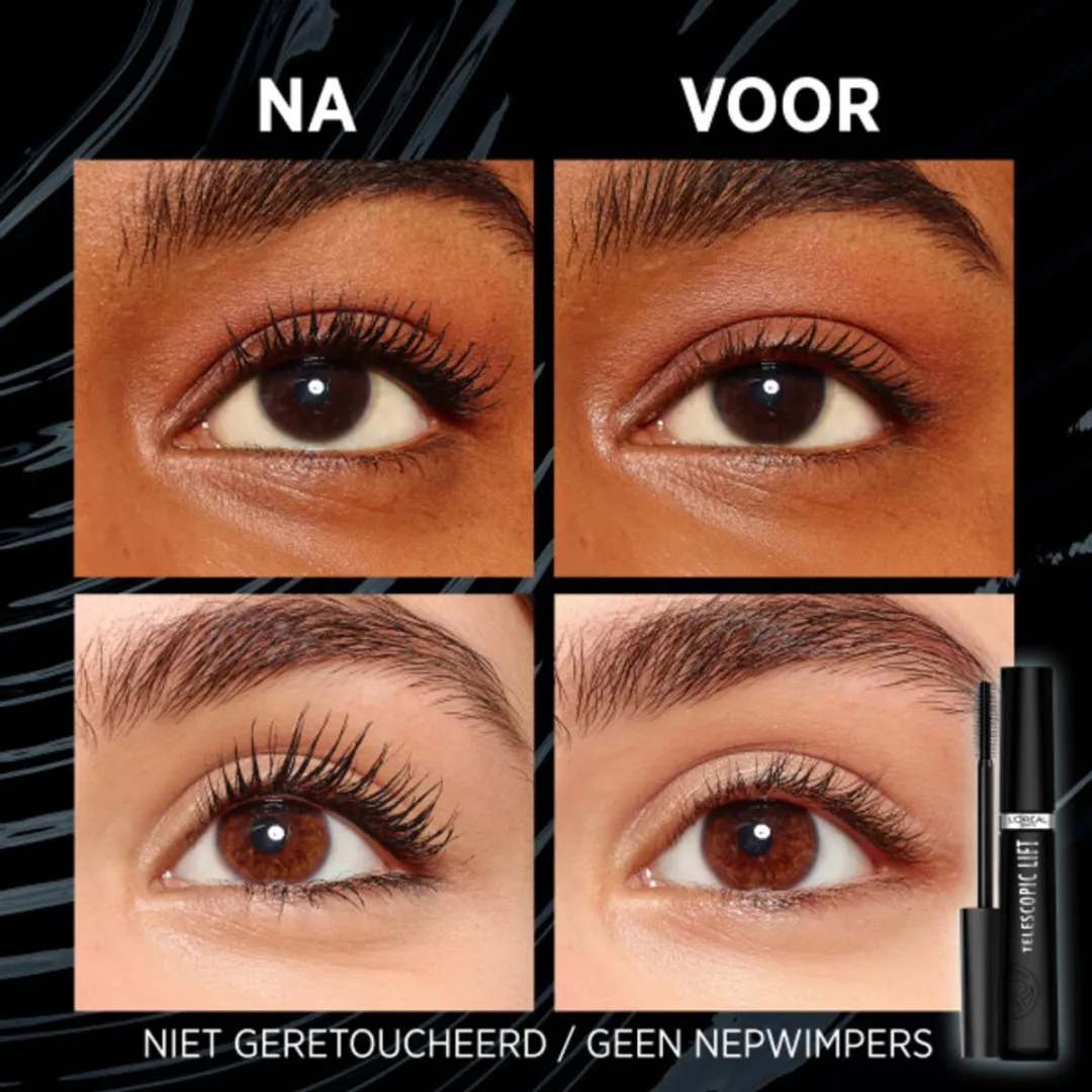 L'Oréal Paris Telescopic Lift Mascara Zwart 30ml - 3 Stuks