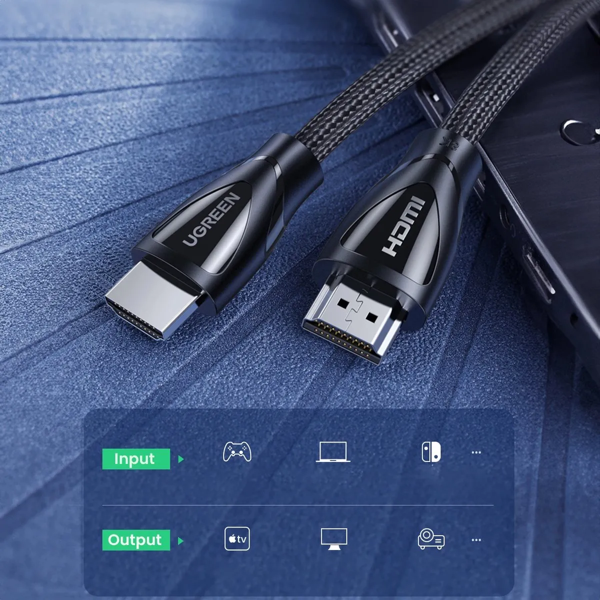 Ugreen HD140 HDMI 2.1 Kabel 3m - Zwart - afbeelding 6 van 6