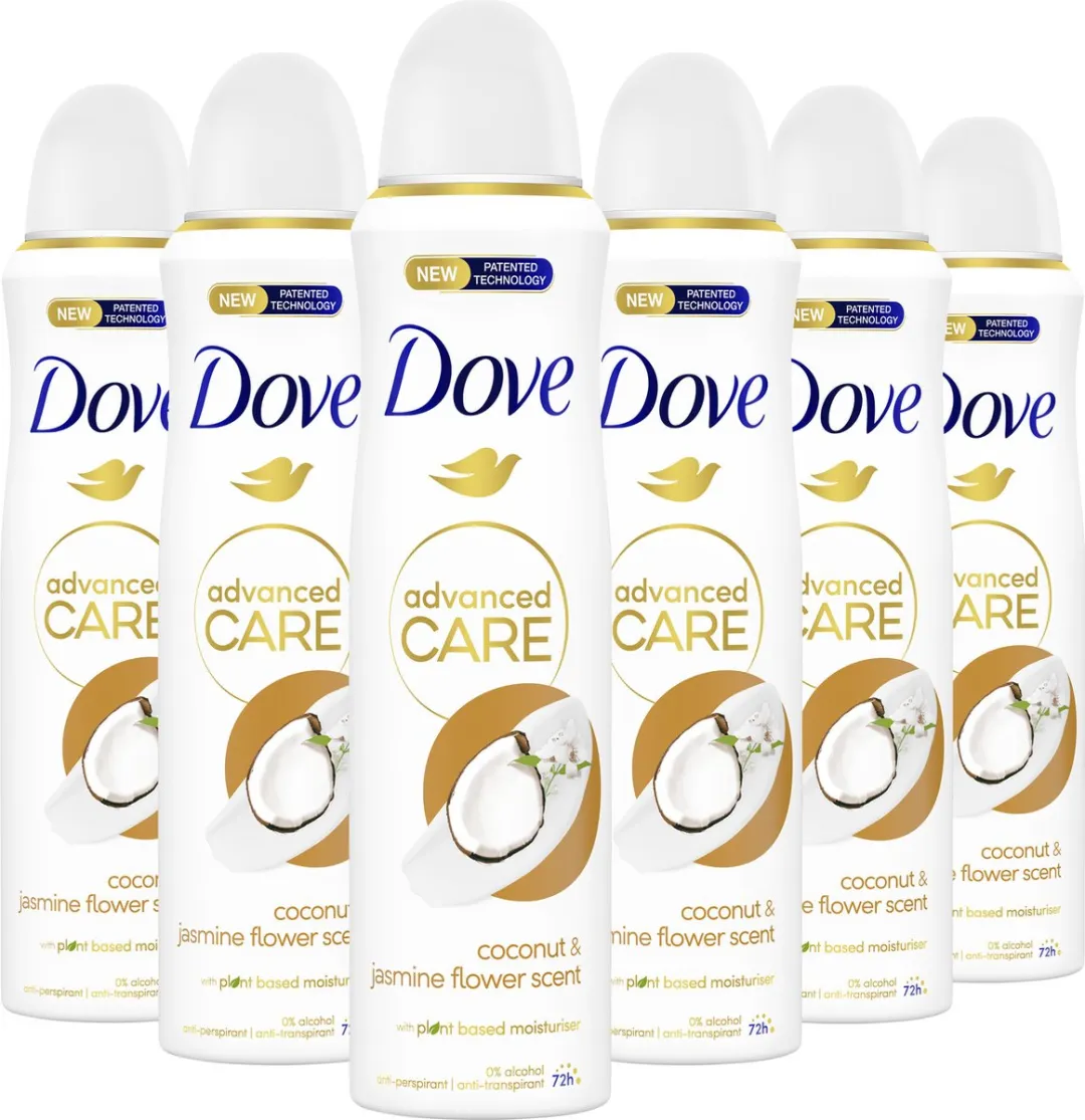 Dove Advanced Care Coconut & Jasmine Anti-Transpirant Spray - 6x150ml