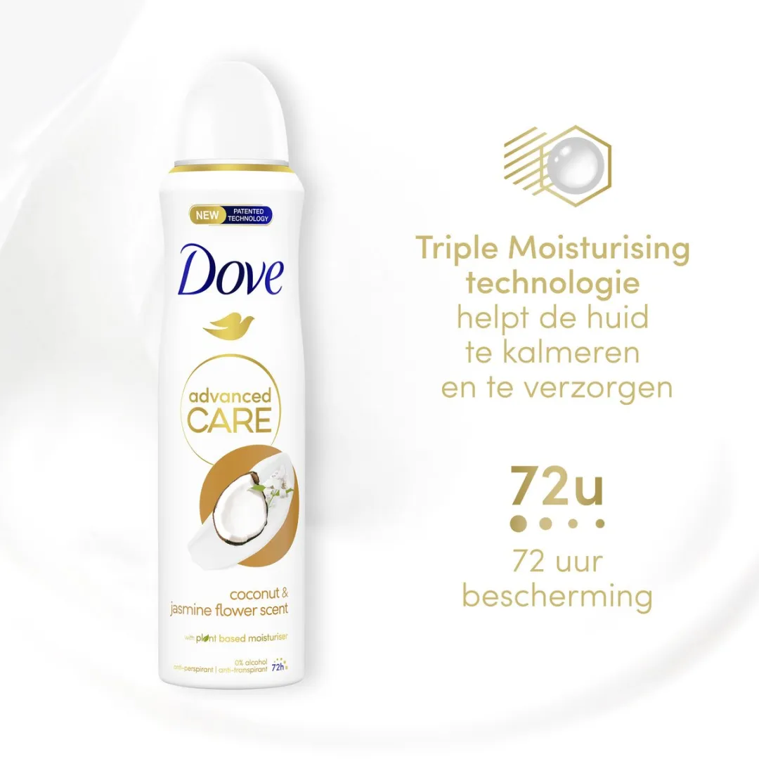 Dove Advanced Care Coconut & Jasmine Anti-Transpirant Spray - 6x150ml