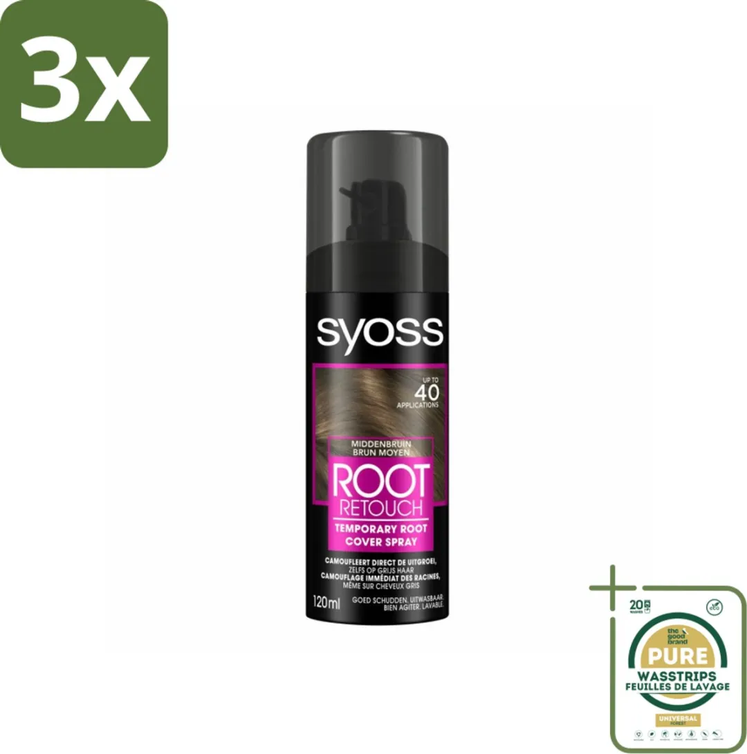 SYOSS Uitgroeispray Middenbruin 345ml