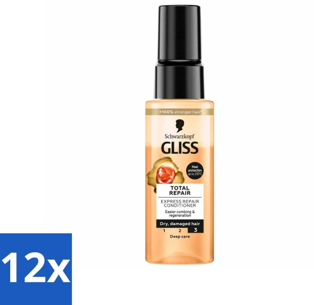 Gliss - Total Repair - Express Repair Conditioner - Deep Care - 70 ml - Voordeelverpakking - 12 stuks