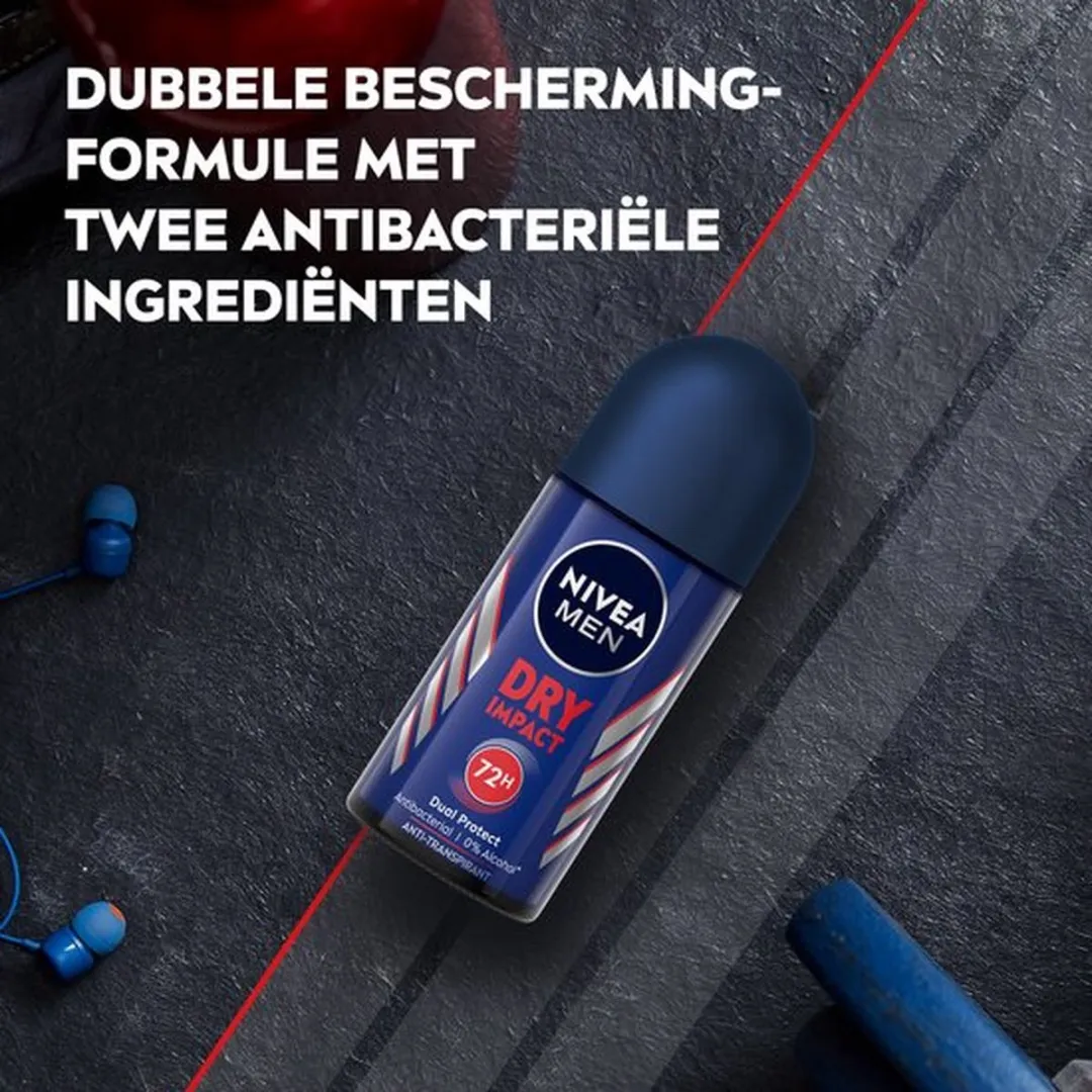 NIVEA Men Dry Impact Roll On Deo - 12x50ml