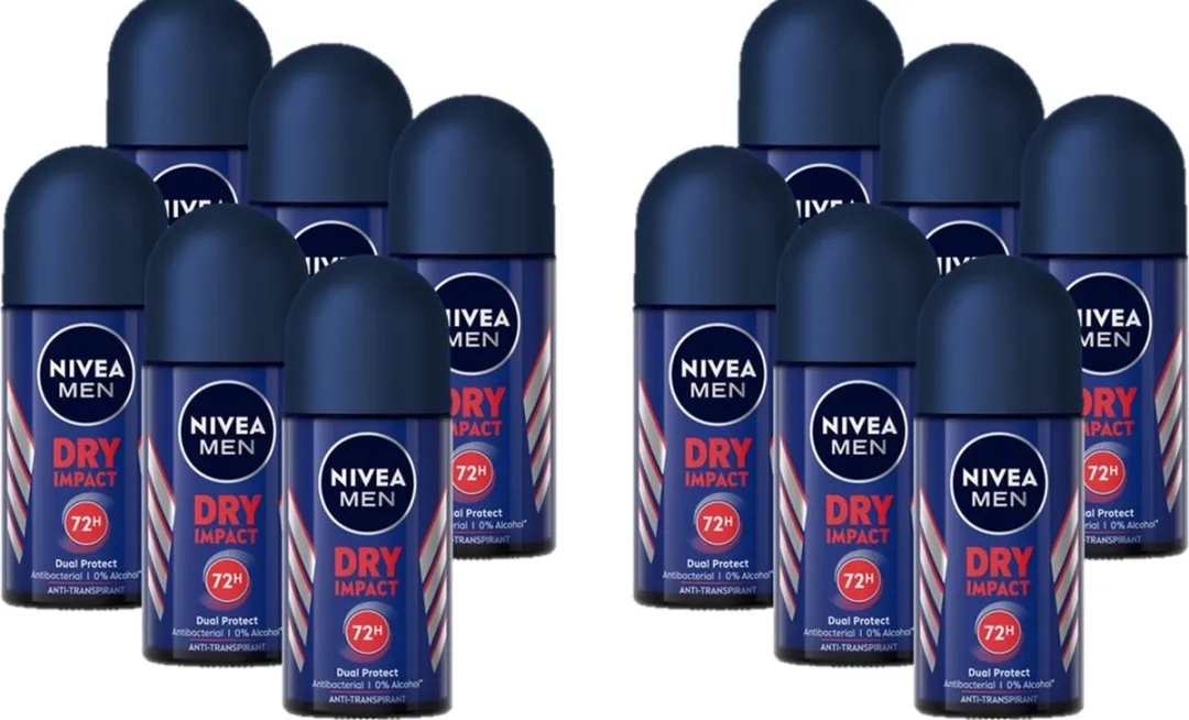 NIVEA Men Dry Impact Roll On Deo - 12x50ml