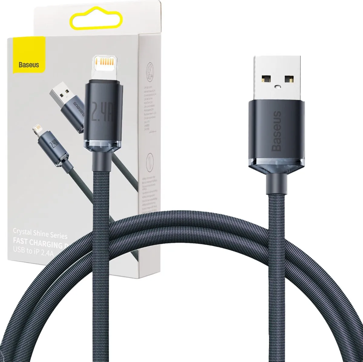 Baseus Crystal Shine Series USB-kabel A-Lightning 2,4A 1,2m