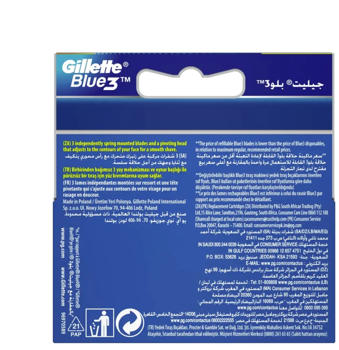 Gillette Blue3 Scheermesjes - 3 Stuks
