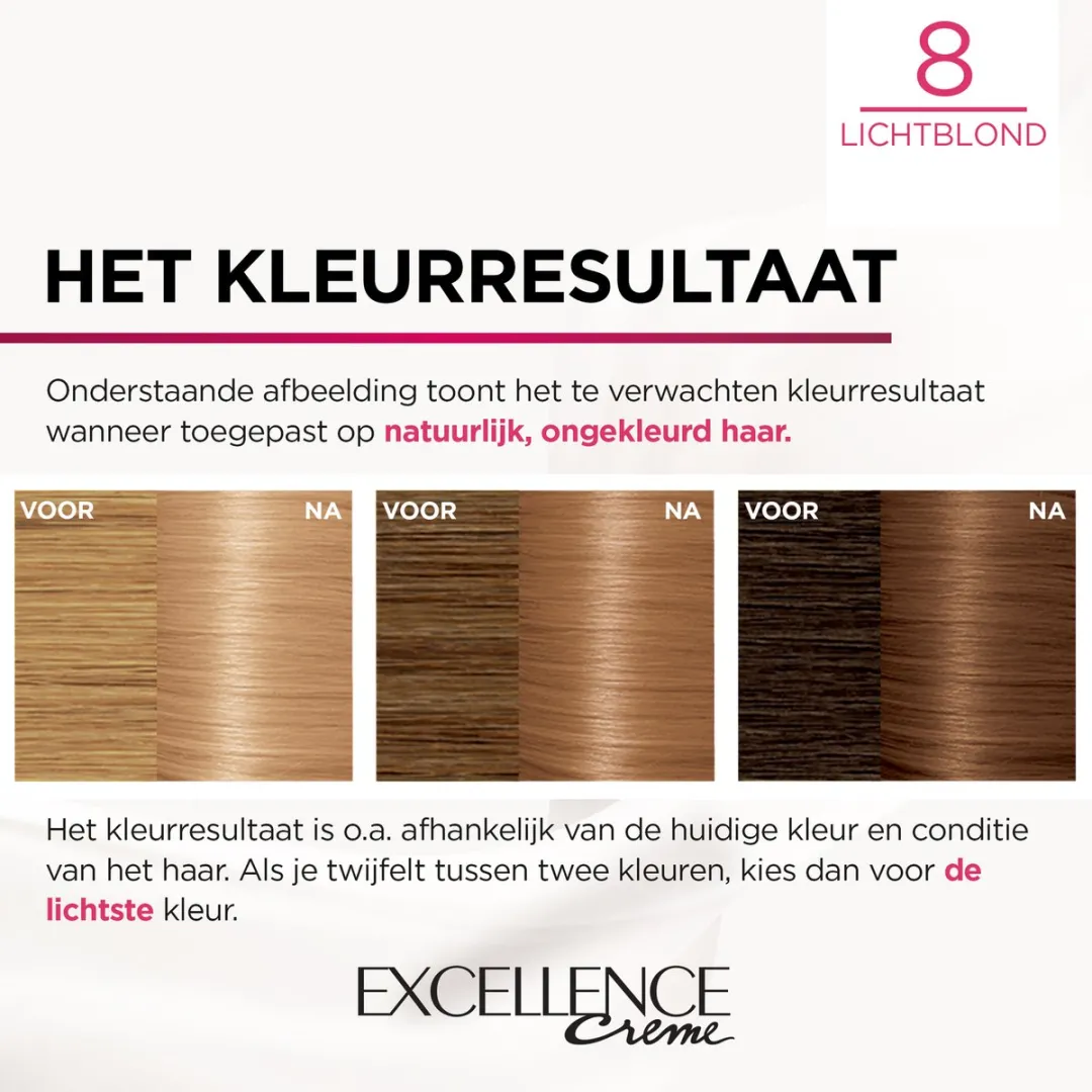 L'Oréal Paris Excellence Crème 8 Lichtblond - 4 Stuks