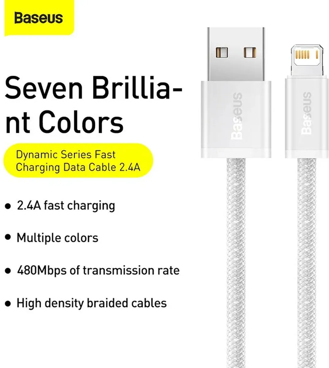 Baseus USB-Kabel Lightning 2.4A 1m - Transparant