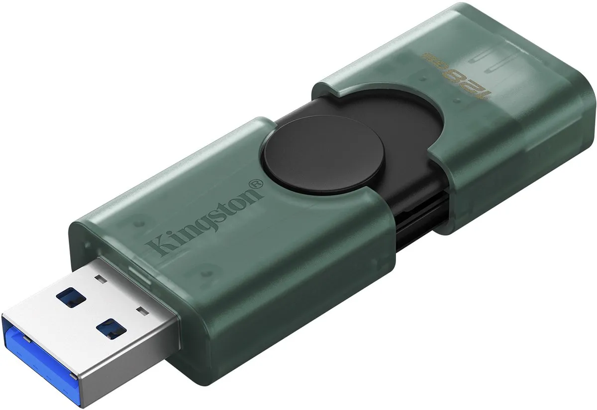 Kingston DataTraveler DuoG2 DTDEG2/128GB - 128GB USB-A/USB-C - Zwart/ Groen - afbeelding 6 van 6