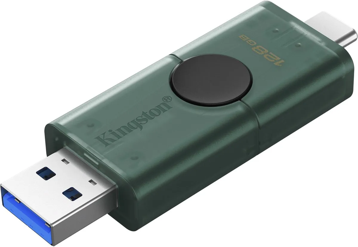 Kingston DataTraveler DuoG2 DTDEG2/128GB - 128GB USB-A/USB-C - Zwart/ Groen