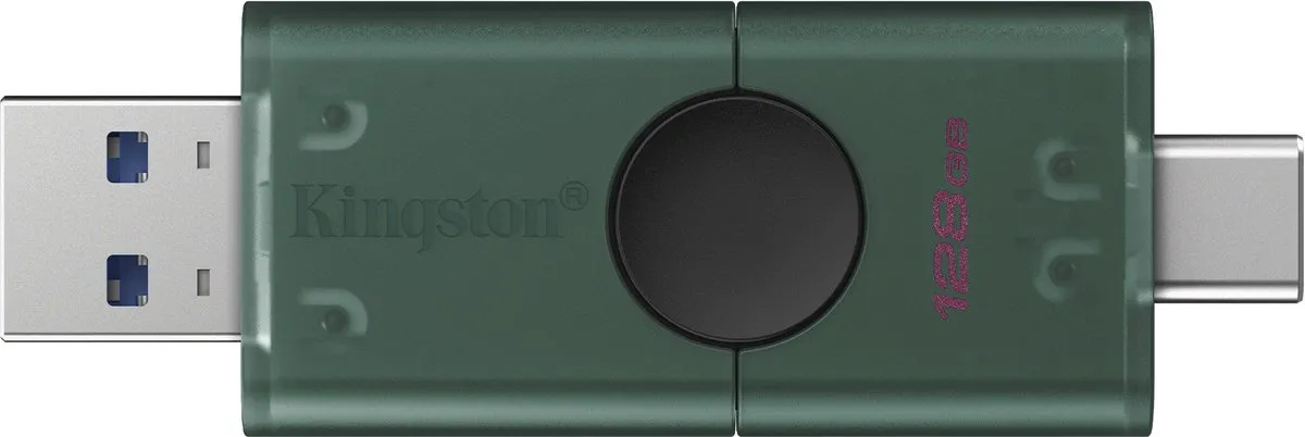 Kingston DataTraveler DuoG2 DTDEG2/128GB - 128GB USB-A/USB-C - Zwart/ Groen