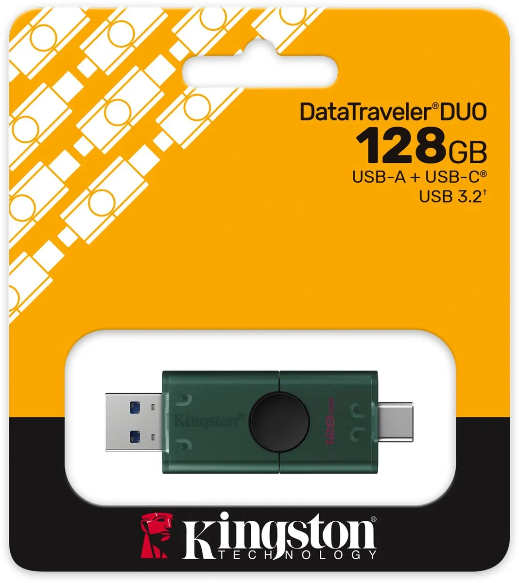 Kingston DataTraveler DuoG2 DTDEG2/128GB - 128GB USB-A/USB-C - Zwart/ Groen