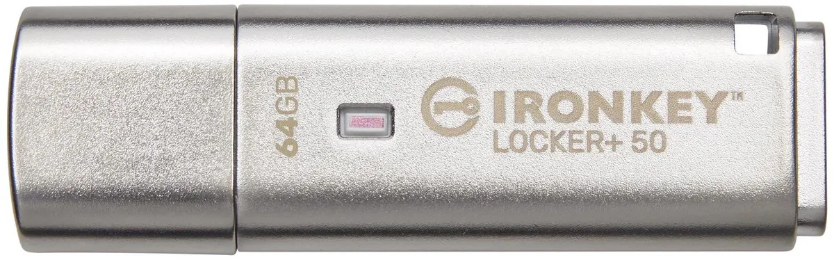 Kingston IronKey Locker+ 50 USB Stick 64GB - Grijs - afbeelding 6 van 6