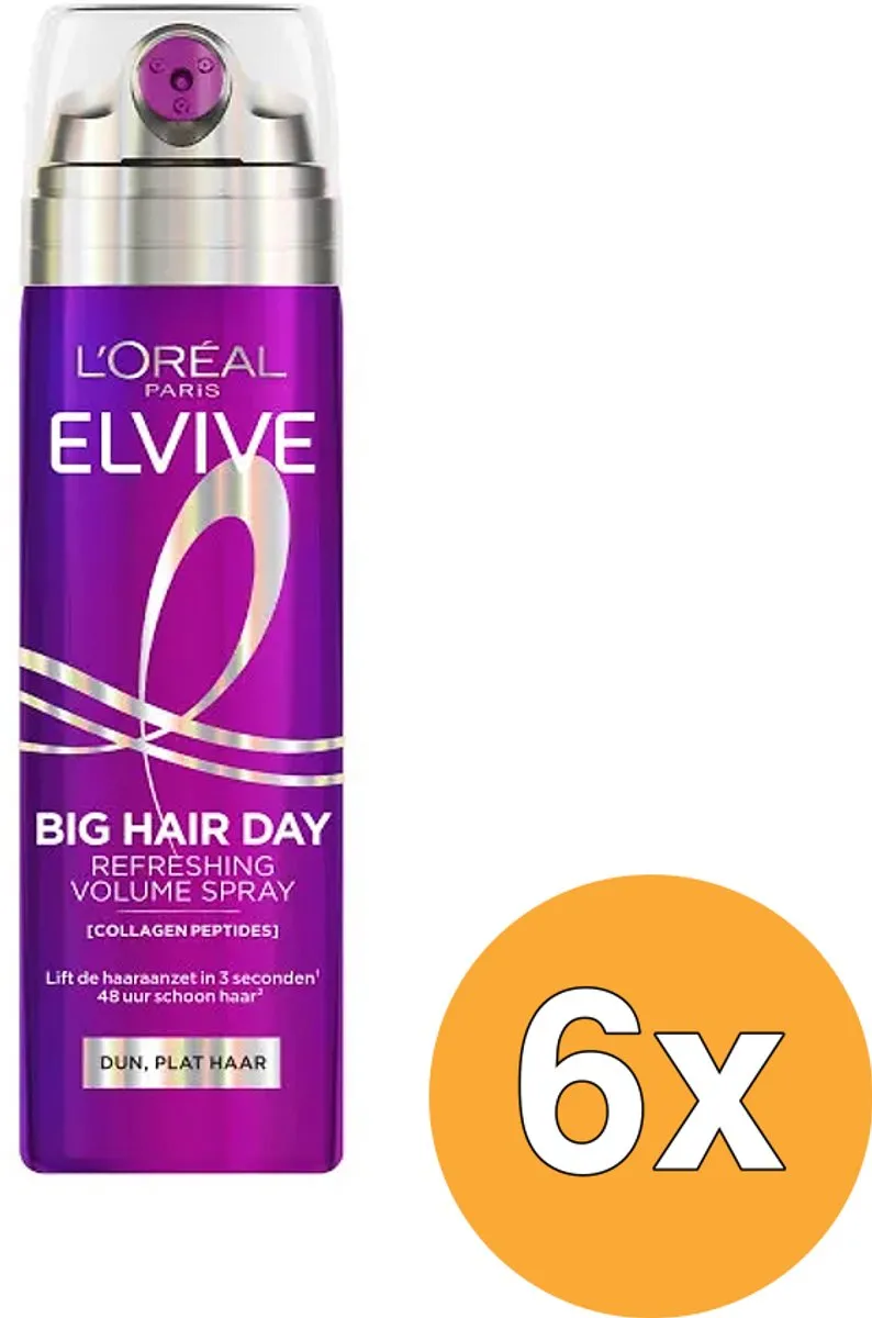 L'Oréal Paris Elvive Collagen Lifter Big Hair Day Spray 200ml - 6 Stuks