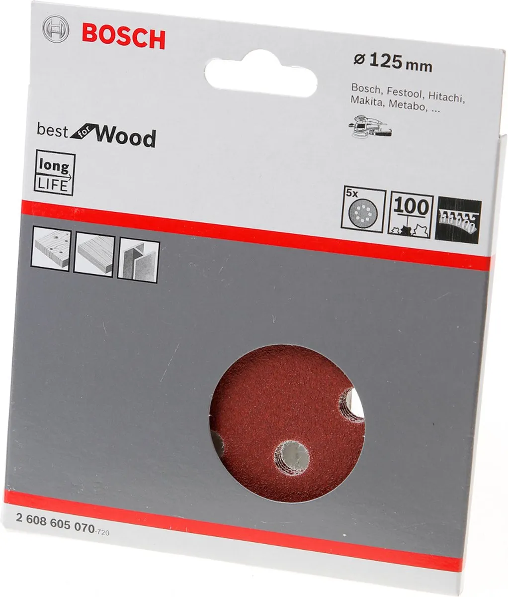 Bosch 5-delige Schuurbladenset 125mm