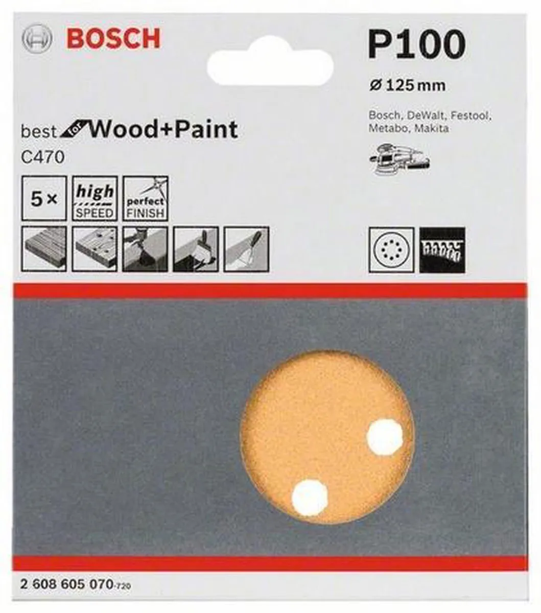 Bosch 5-delige Schuurbladenset 125mm