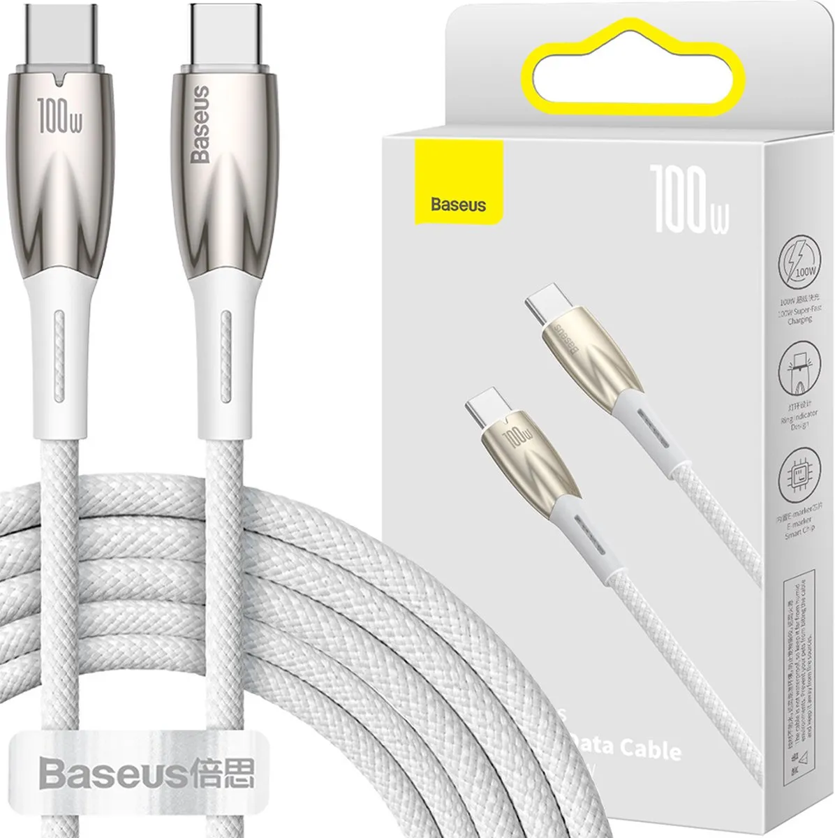 Baseus Glimmer Series USB-C Snellaadkabel 100W 2m