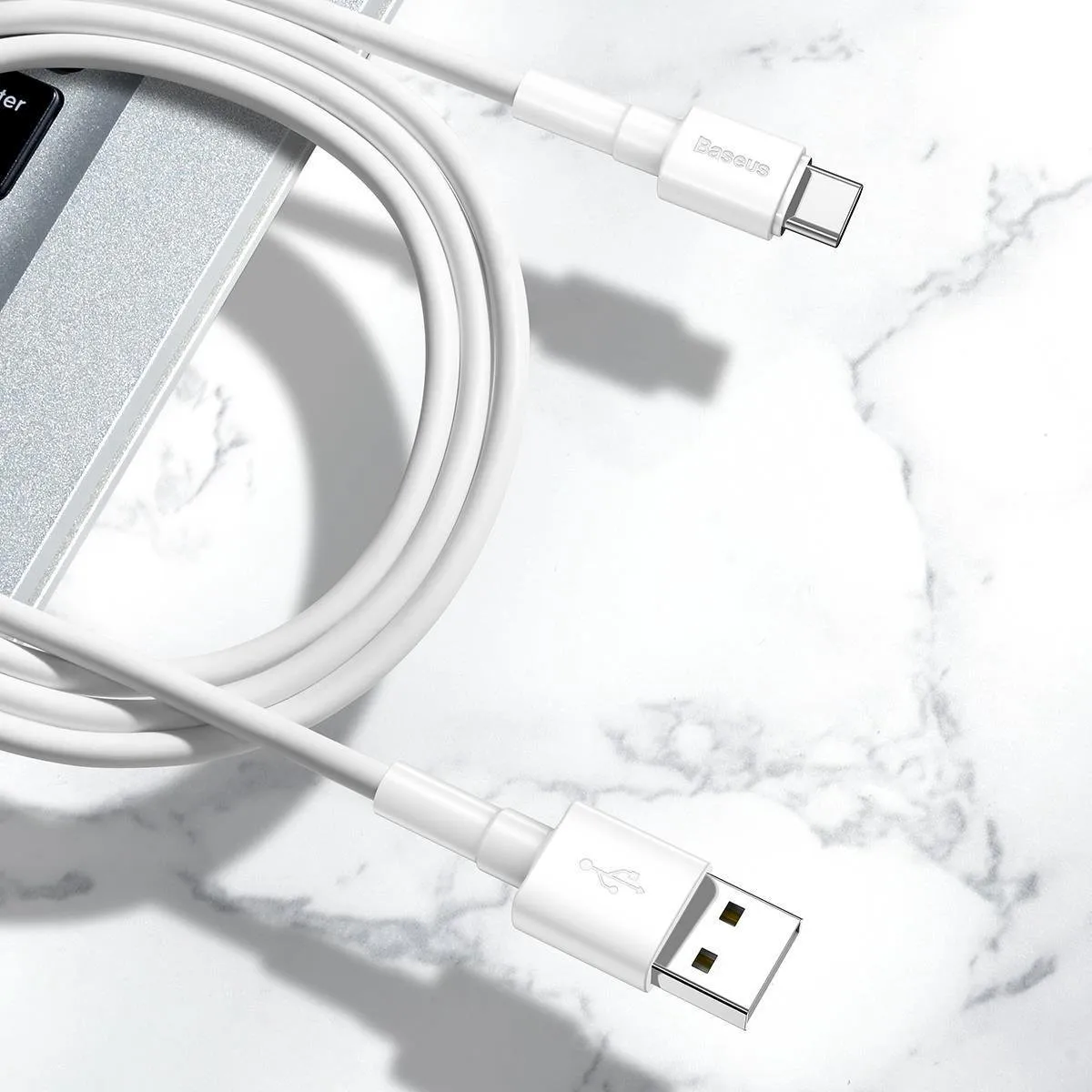 Baseus USB-A naar USB-C Kabel - Wit