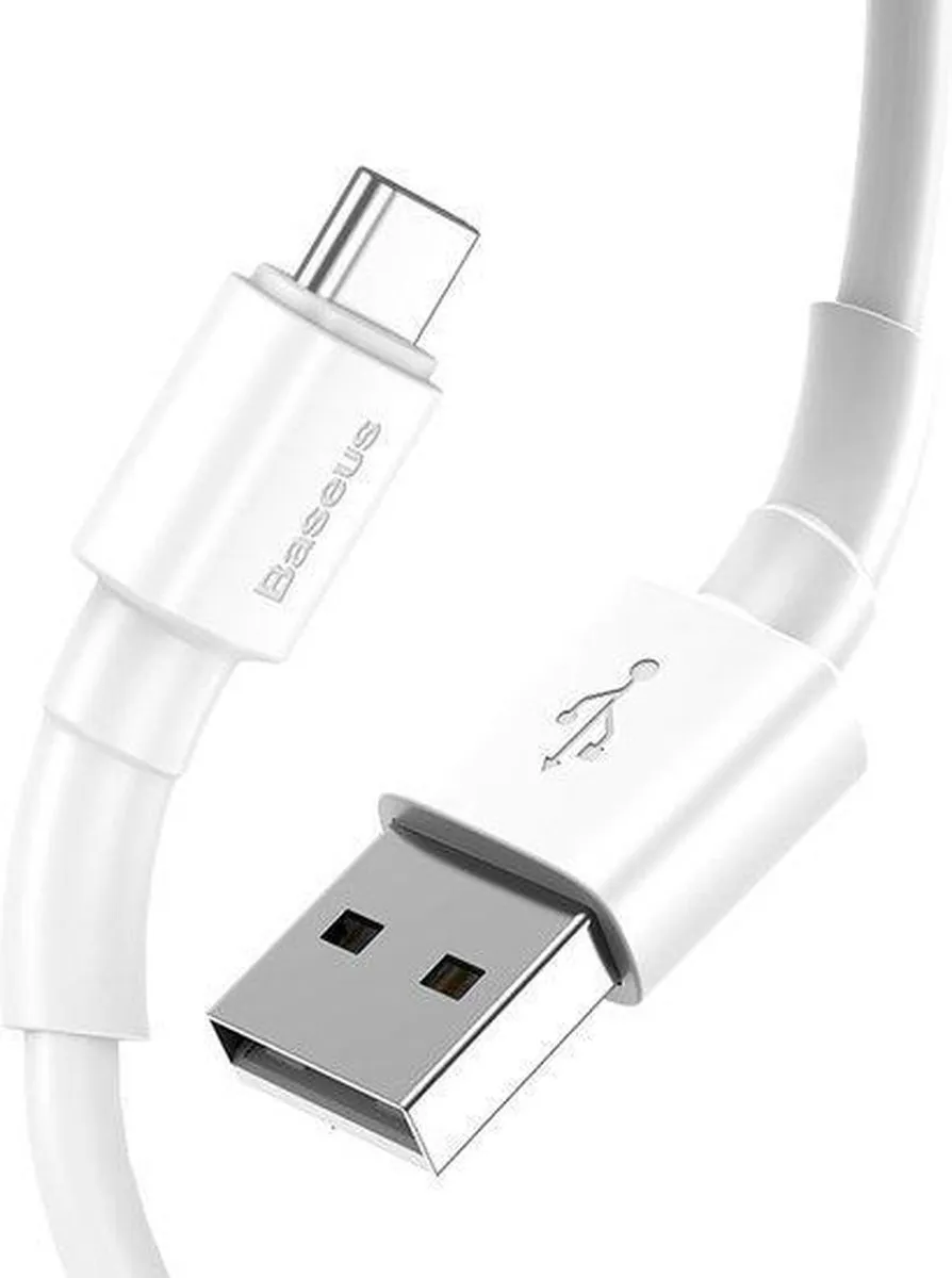 Baseus USB-A naar USB-C Kabel - Wit