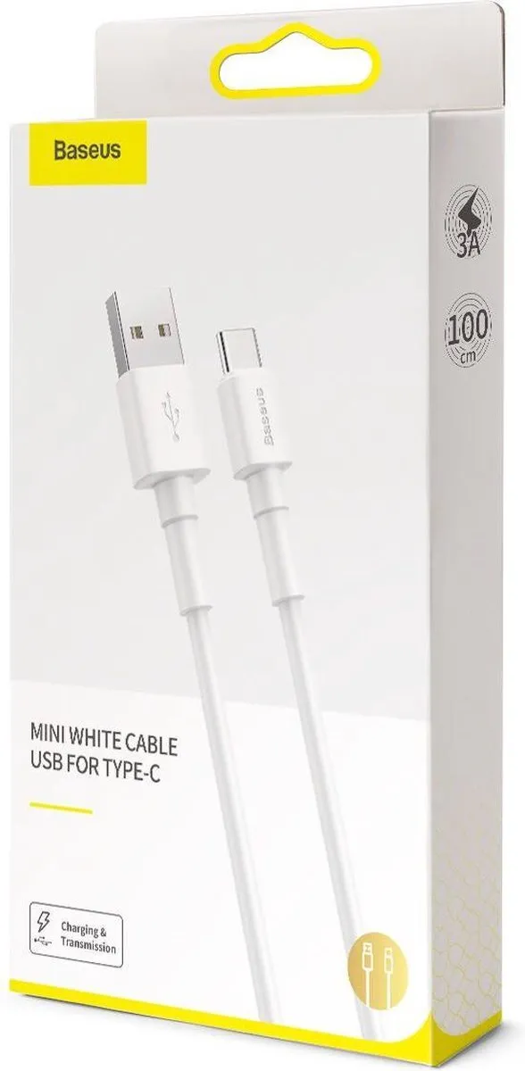 Baseus USB-A naar USB-C Kabel - Wit - afbeelding 6 van 6