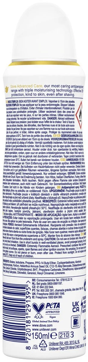 Dove Deodorant Spray Acai Berry & Waterlily 150ml - 6 Stuks