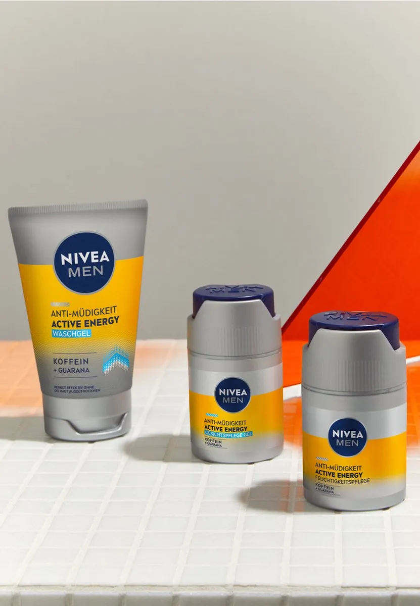 NIVEA MEN Active Energy Gezichtsreinigingsgel - 3x100ml