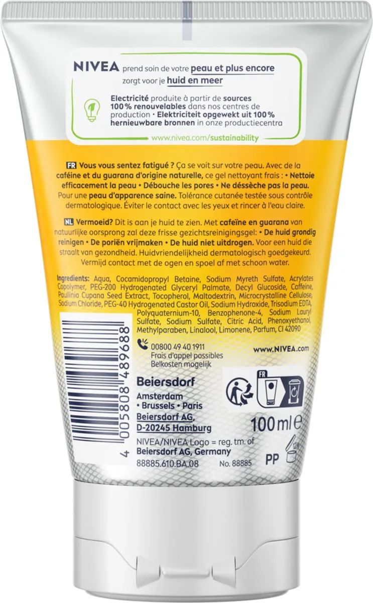 NIVEA MEN Active Energy Gezichtsreinigingsgel - 3x100ml