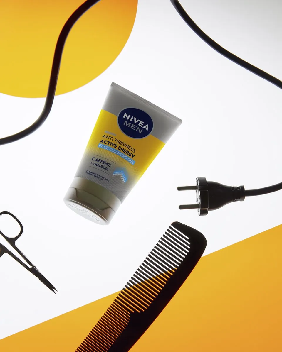 NIVEA MEN Active Energy Gezichtsreinigingsgel - 3x100ml