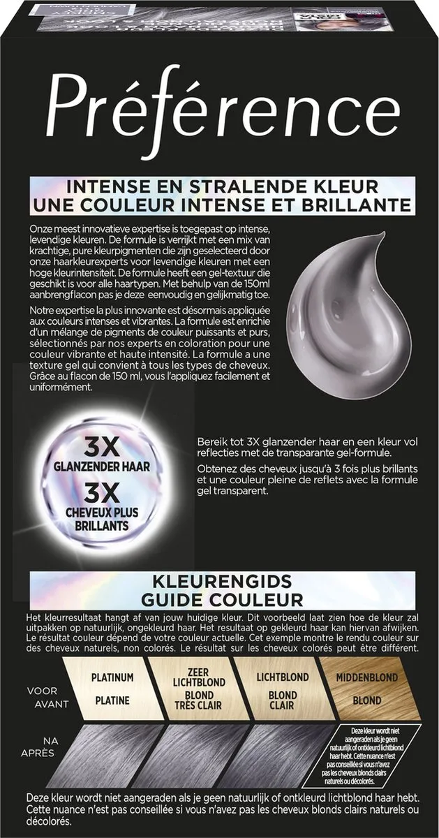 L'Oréal Paris Préférence Vivids 9.112 Permanente Haarkleuring - Grijs
