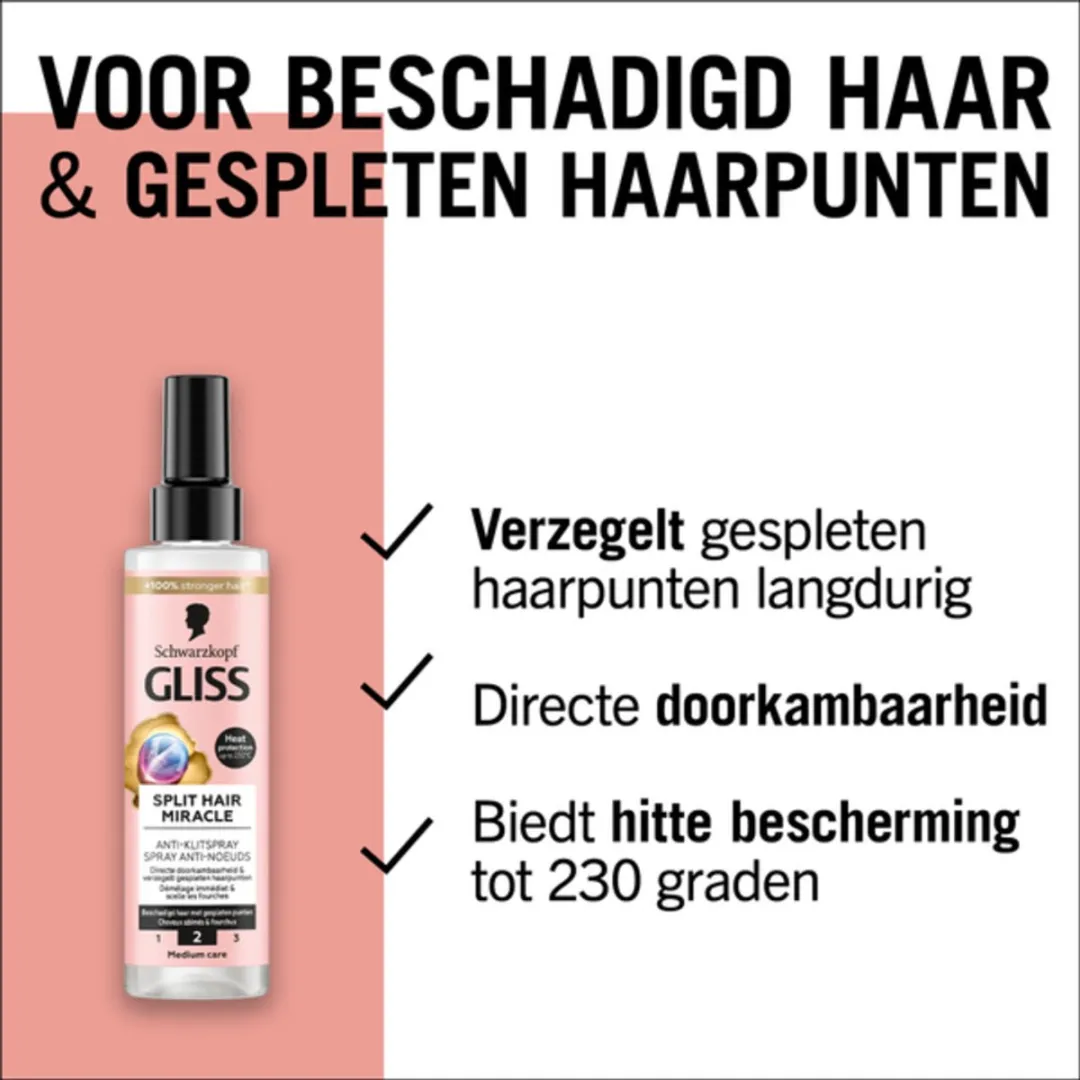 Schwarzkopf Gliss Split End Anti-Klit Spray 200ml - 4 Stuks