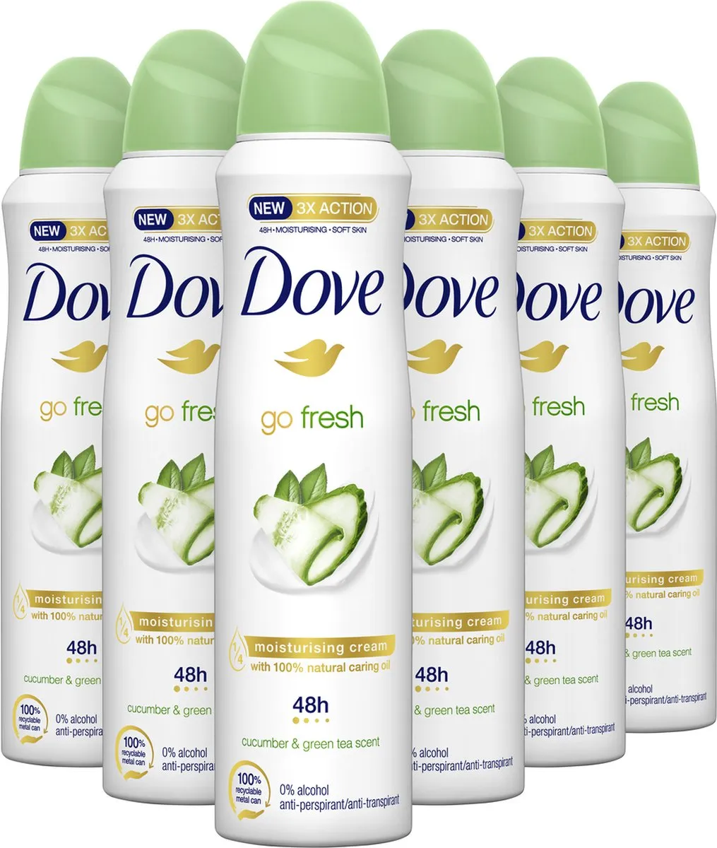Dove Go Fresh Anti-transpirant Spray Komkommer - 6x150ml
